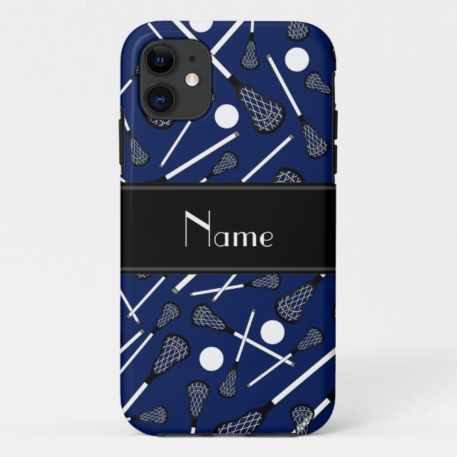Coques Case-Mate iPhone Nom personnalisé marine bleu crosse (Dos)