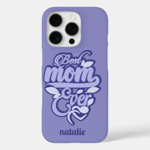 Coque iPhone 16 Pro Nom personnalisé "Meilleure maman de tous les temp
