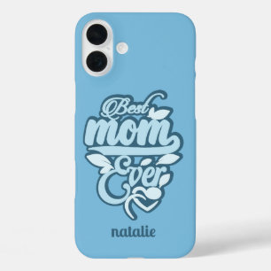 Coque Pour iPhone 16 Plus Nom personnalisé "Meilleure maman de tous les temp