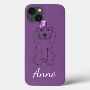 Case-Mate iPhone Case Nom personnalisé mignon chien, fleurs