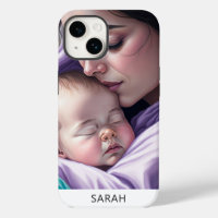 Nom personnalisé mignon Mère et bébé Cadeau sentim