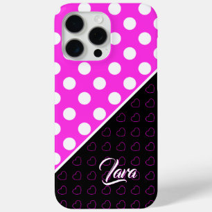 Coque Case-Mate iPhone Nom personnalisé Modèle frappant noir rose blanc