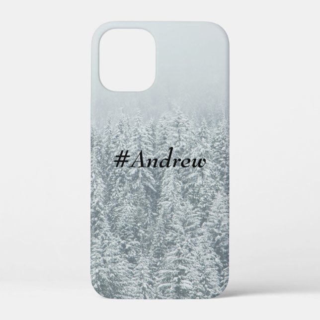 Coques Case-Mate iPhone Nom personnalisé Moderne chic vinter arbres gris (Verso)