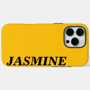COQUE iPhone 16 PRO MAX NOM PERSONNALISÉ MODERNE ET ÉLÉGANT COULEUR JAUNE