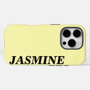 COQUE iPhone 16 PRO NOM PERSONNALISÉ MODERNE ET ÉLÉGANT COULEUR JAUNE 