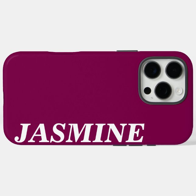 COQUES Case-Mate iPhone NOM PERSONNALISÉ MODERNE ET ÉLÉGANT COULEUR VIN SO (Verso (horizontal))