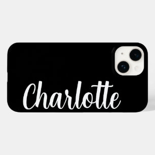 Coque Case-Mate iPhone Nom personnalisé Moderne Minimaliste noir élégant