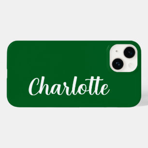 Coque Case-Mate iPhone Nom personnalisé Moderne Minimaliste Vert foncé Él