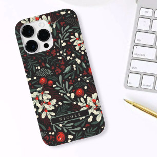 Coque Case-Mate iPhone Nom personnalisé Moderne Moody Floral Botanique
