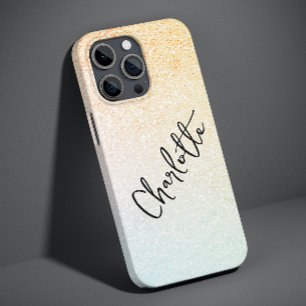 Coque Case-Mate iPhone Nom personnalisé moderne plage paillettes chic gir