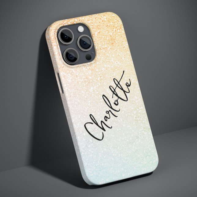 Coques Case-Mate iPhone Nom personnalisé moderne plage paillettes chic gir (Créateur téléchargé)