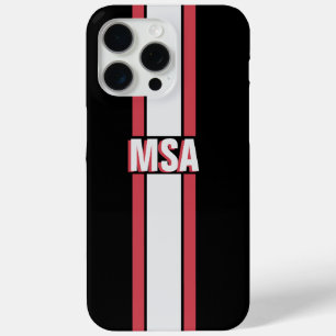 Coque Case-Mate iPhone Nom personnalisé moderne Rouge Noir Ligne droite