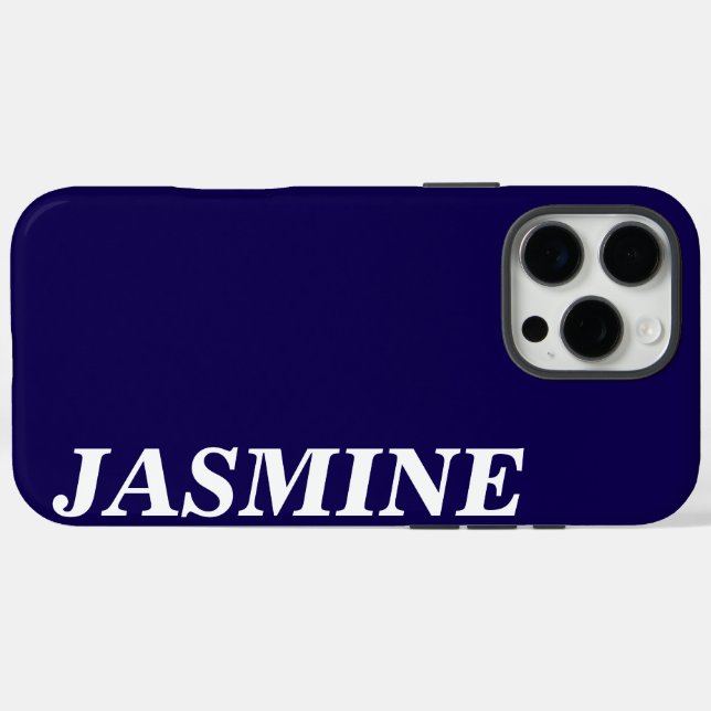 COQUES Case-Mate iPhone NOM PERSONNALISÉ MODERNE SOLIDE ROYAL BLEU COULEUR (Verso (horizontal))
