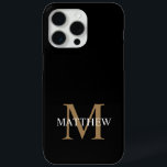 Coque Case-Mate iPhone Nom personnalisé Monogramme noir<br><div class="desc">Créez votre propre boîtier de téléphone rond noir personnalisé avec votre nom personnalisé et votre monogramme.</div>