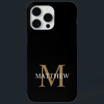 Coque Case-Mate iPhone Nom personnalisé Monogramme noir<br><div class="desc">Créez votre propre boîtier de téléphone rond noir personnalisé avec votre nom personnalisé et votre monogramme.</div>