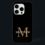 Coque Case-Mate iPhone Nom personnalisé Monogramme noir<br><div class="desc">Créez votre propre boîtier de téléphone rond noir personnalisé avec votre nom personnalisé et votre monogramme.</div>