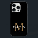 Coque Case-Mate iPhone Nom personnalisé Monogramme noir<br><div class="desc">Créez votre propre boîtier de téléphone rond noir personnalisé avec votre nom personnalisé et votre monogramme.</div>