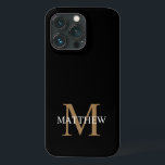 Case-Mate iPhone Case Nom personnalisé Monogramme noir<br><div class="desc">Créez votre propre boîtier de téléphone rond noir personnalisé avec votre nom personnalisé et votre monogramme.</div>