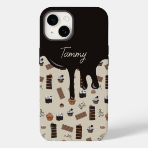Coque Case-Mate iPhone Nom personnalisé Motif de thème de chocolat