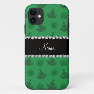 Coque Case-Mate iPhone Nom personnalisé motif de yoga vert