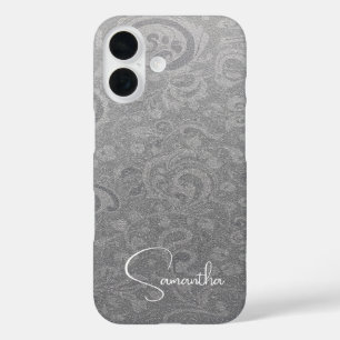 Coque Pour iPhone 16 Nom personnalisé Motif d'ornement de Parties scint