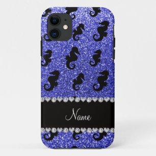 Etui iPhone Case-Mate Nom personnalisé neon bleu parties scintillant hip