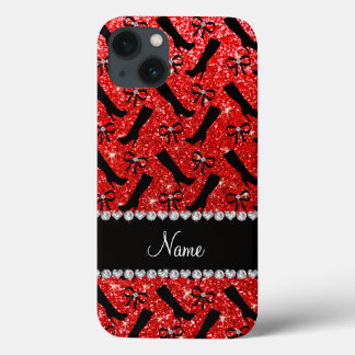 Coques Pour iPhone Nom personnalisé neon rouge parties scintillant bo