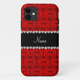 Coque Case-Mate iPhone Nom personnalisé neon rouge trellis marocain