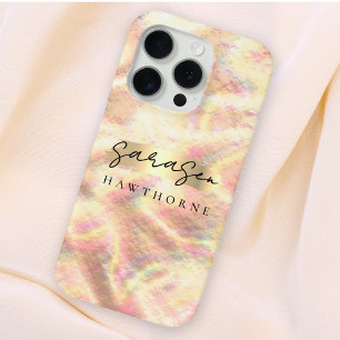 Coque Case-Mate iPhone Nom personnalisé Opal Pierre Design Rose Or