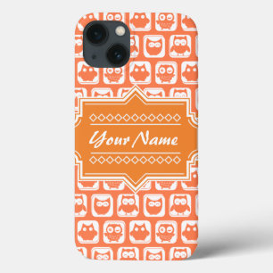 Coques Pour iPhone Nom personnalisé Orange Owls N1