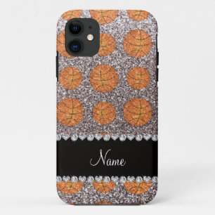 Coque Case-Mate iPhone Nom personnalisé parties scintillant argent boules