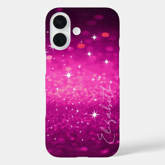 Coques Case-Mate iPhone Nom personnalisé Parties scintillant rose (Verso)