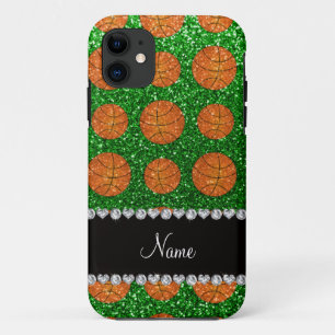 Coque Case-Mate iPhone Nom personnalisé parties scintillant verte boules