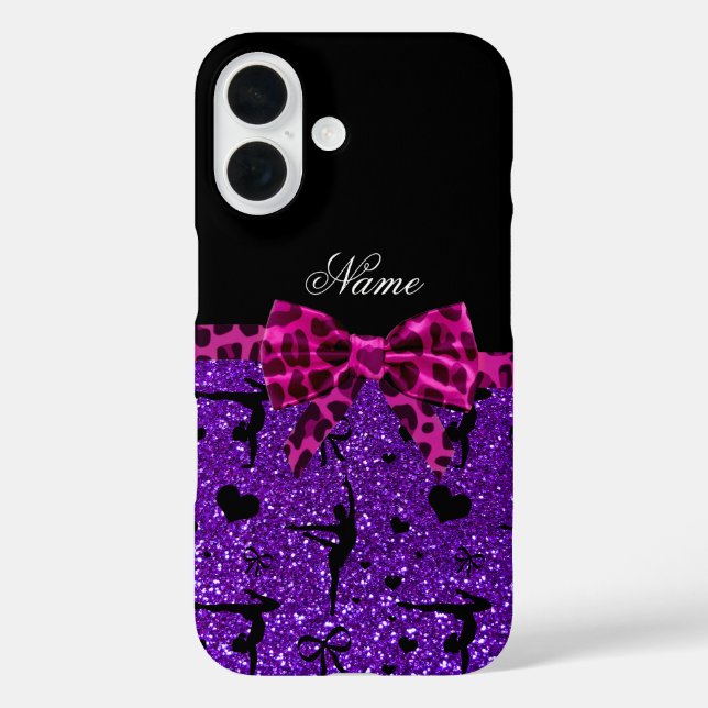 Coques Case-Mate iPhone Nom personnalisé parties scintillant violet gymnas (Verso)
