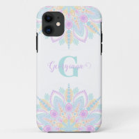Nom personnalisé Pastel Rainbow Floral Sundae Mand