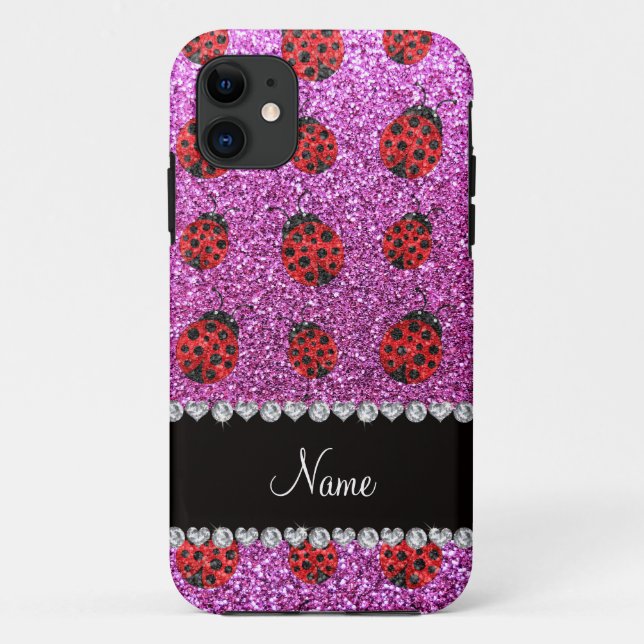 Coques Case-Mate iPhone Nom personnalisé pastel violet parties scintillant (Dos)