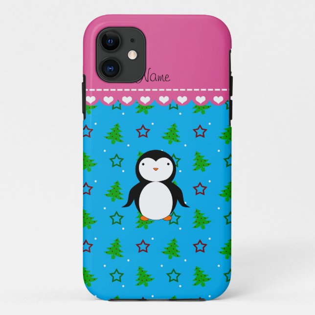Coques Case-Mate iPhone Nom personnalisé pingouin ciel étoile (Dos)