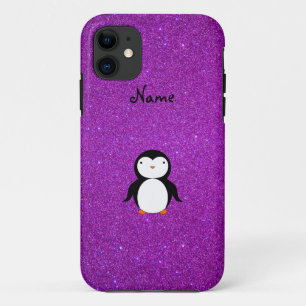 Coque Case-Mate iPhone Nom personnalisé pingouin parties scintillant viol