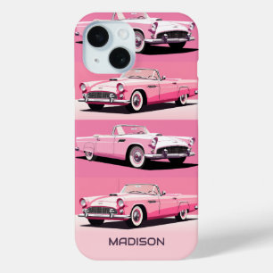 Coque Case-Mate iPhone Nom personnalisé Pink Classic Car