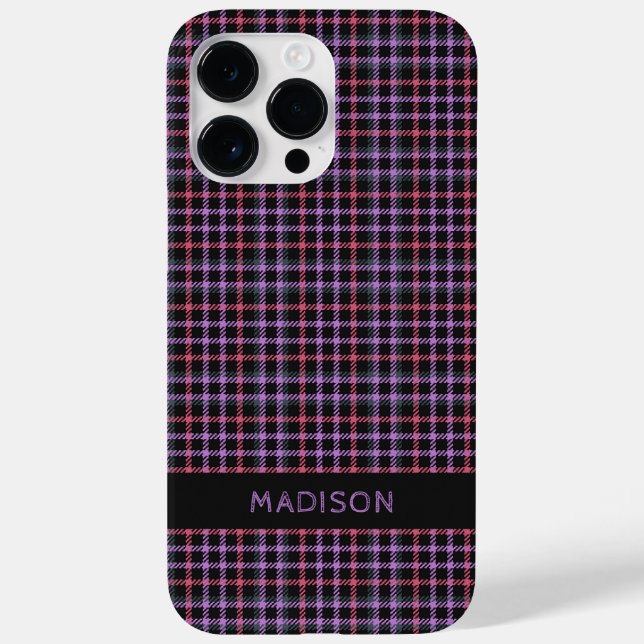 Coques Case-Mate iPhone Nom personnalisé Plaid / Tartan Motif (Verso)