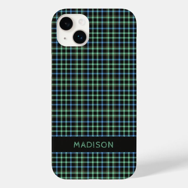 Coques Case-Mate iPhone Nom personnalisé Plaid / Tartan Motif (Verso)