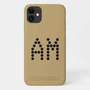 Case-Mate iPhone Case Nom personnalisé & Police Smart Monogram sur Gold