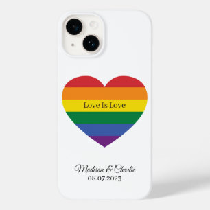 Coque Case-Mate iPhone Nom personnalisé Rainbow Heart