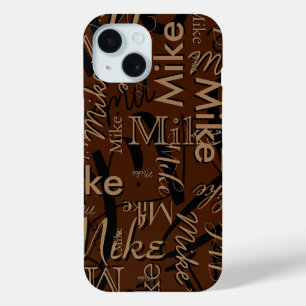Coque Case-Mate iPhone Nom personnalisé répétitif Brown moderne