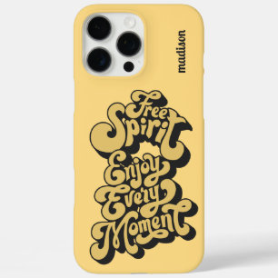 Coque iPhone 16 Pro Max Nom personnalisé Rétro "Esprit libre"