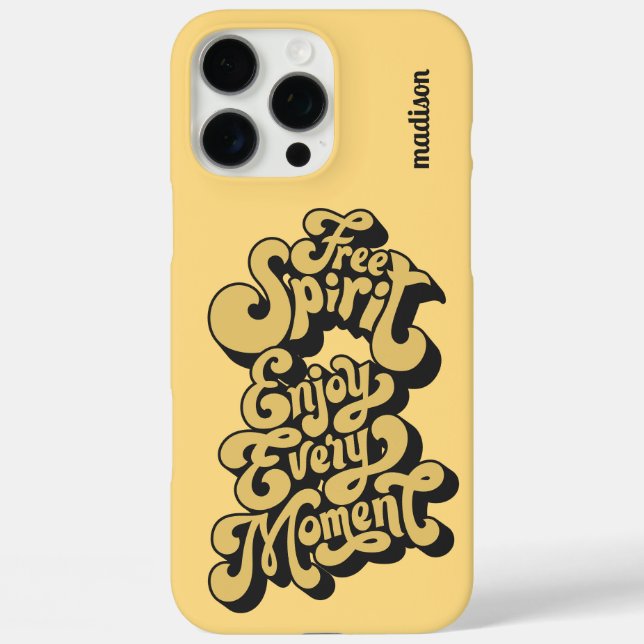 Coques Case-Mate iPhone Nom personnalisé Rétro "Esprit libre" (Verso)