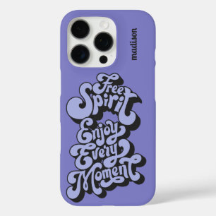 Coque iPhone 16 Pro Nom personnalisé Rétro "Esprit libre"