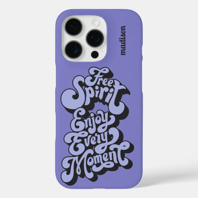 Coques Case-Mate iPhone Nom personnalisé Rétro "Esprit libre" (Verso)
