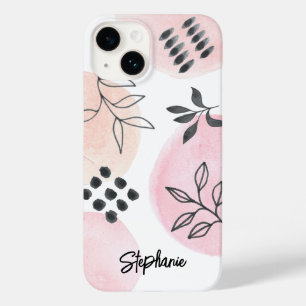 Coque Case-Mate iPhone Nom personnalisé Rose floral moderne