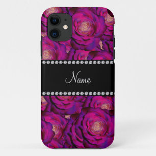 Case-Mate iPhone Case Nom personnalisé roses violet foncé